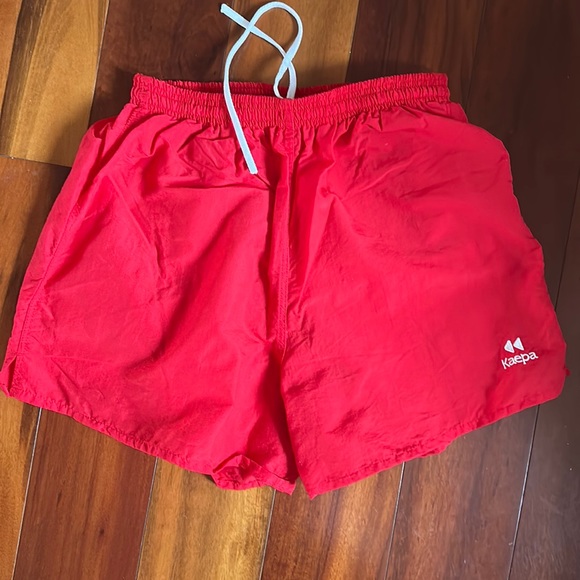 Short KOPA HEURTEFEU Vintage Rouge Années 70 Nylon Satin Taille M (44) Made In France
